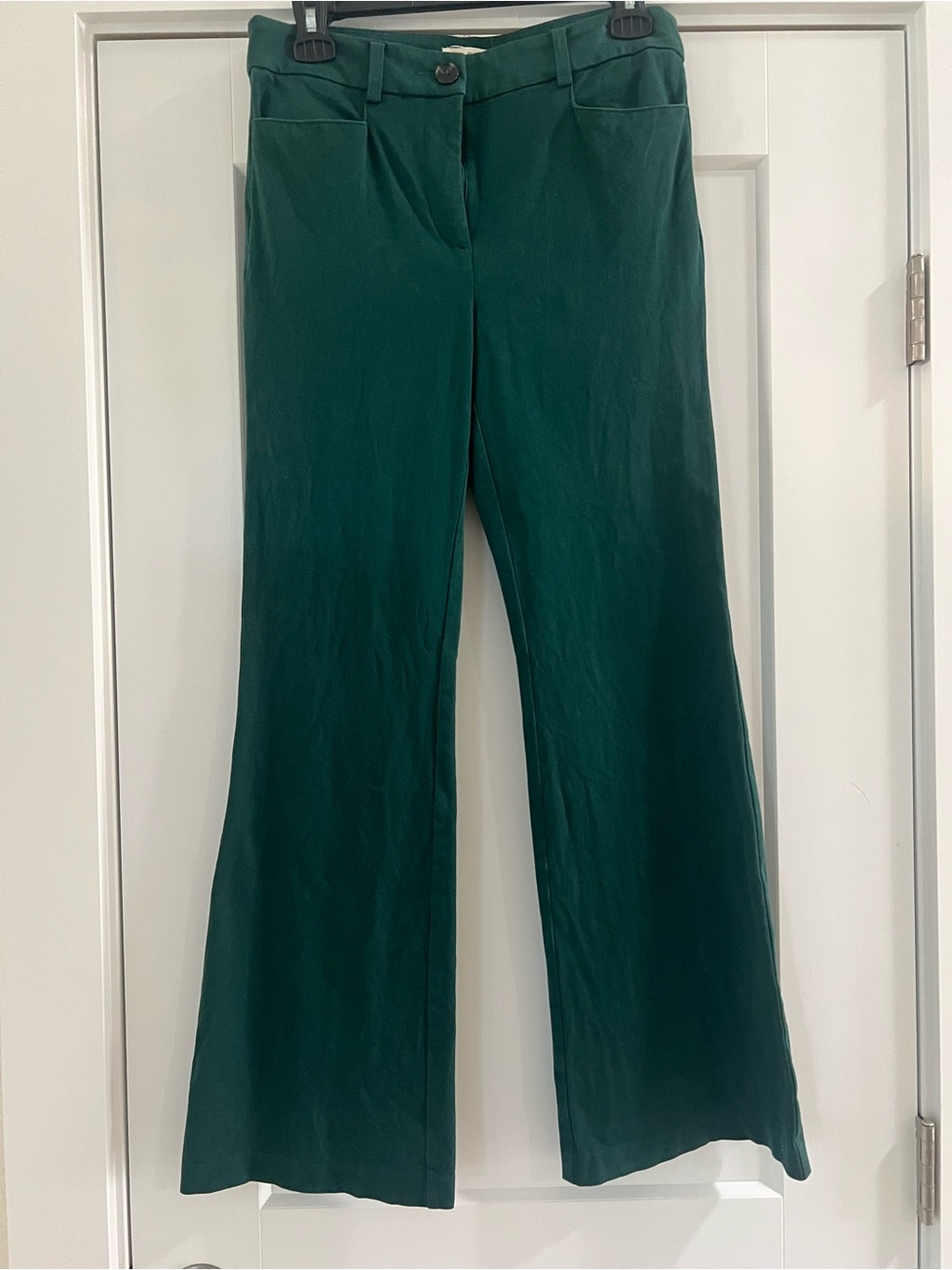 LOFT Dark Green Sutton Flare Pants